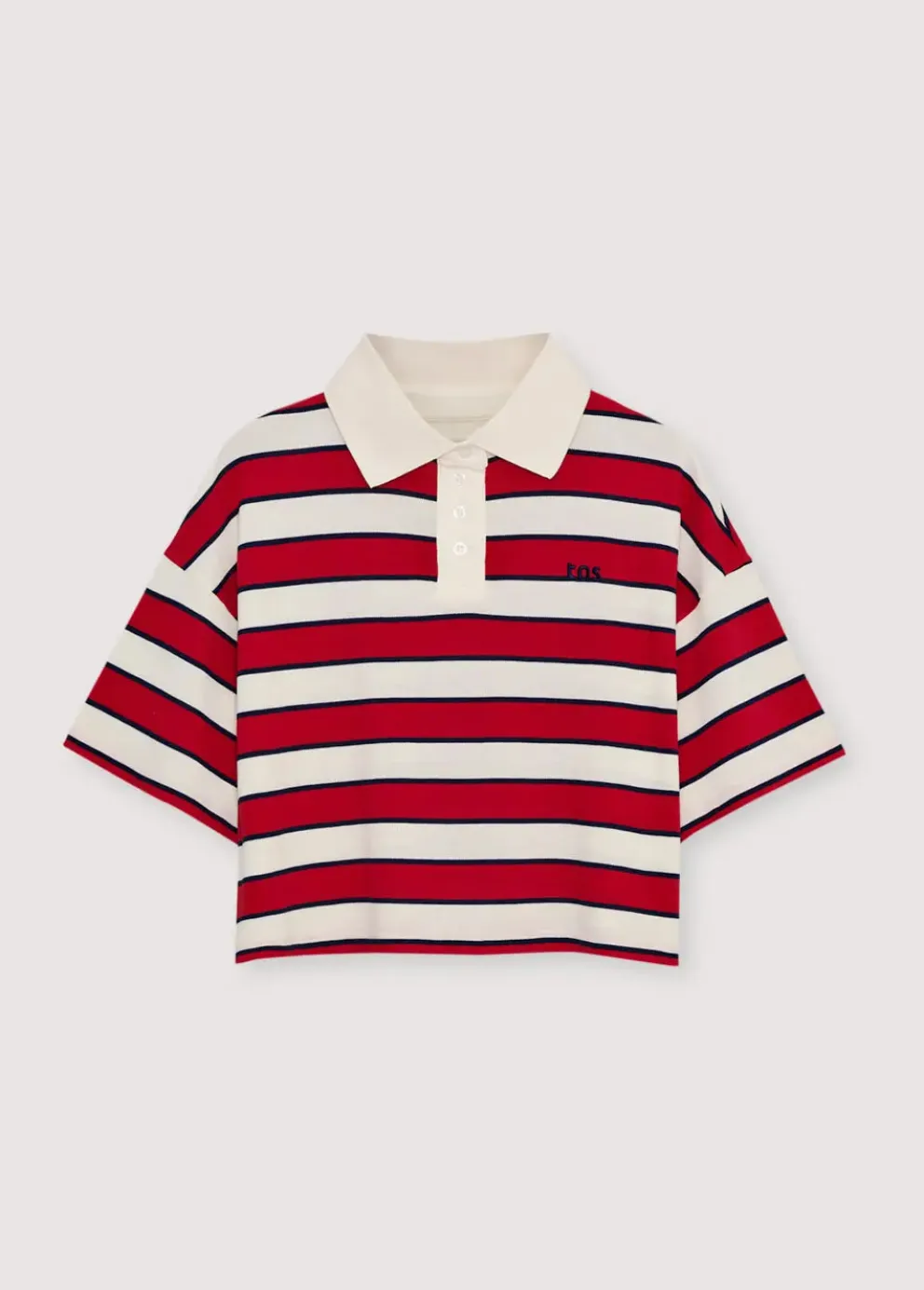 Acacia Woman Polo Tulip Red & Midnight Stripes