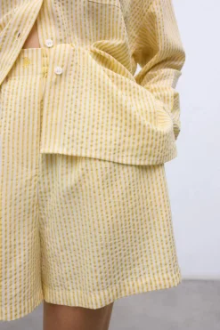 Alheli Woman Short Mimosa Yellow Stripes