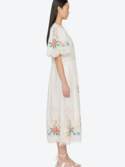 Astrid Embroidery Midi Dress