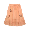 Birds Embroidered Skirt Peach