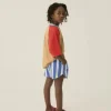 Blue Stripes Washed Shorts