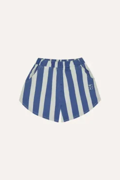 Blue Stripes Washed Shorts