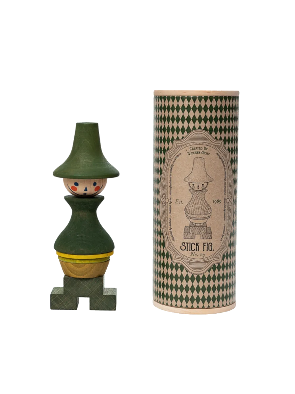 Drewniana retro układanka Stick Figure