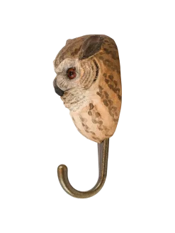Drewniany haczyk Sowa