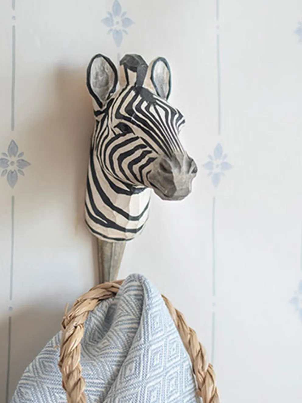 Drewniany haczyk Zebra