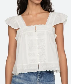 Eliza Solid Flutter Top