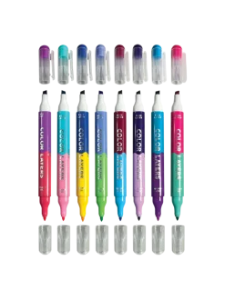 Flamastry warstwowe dwustronne Color Layers