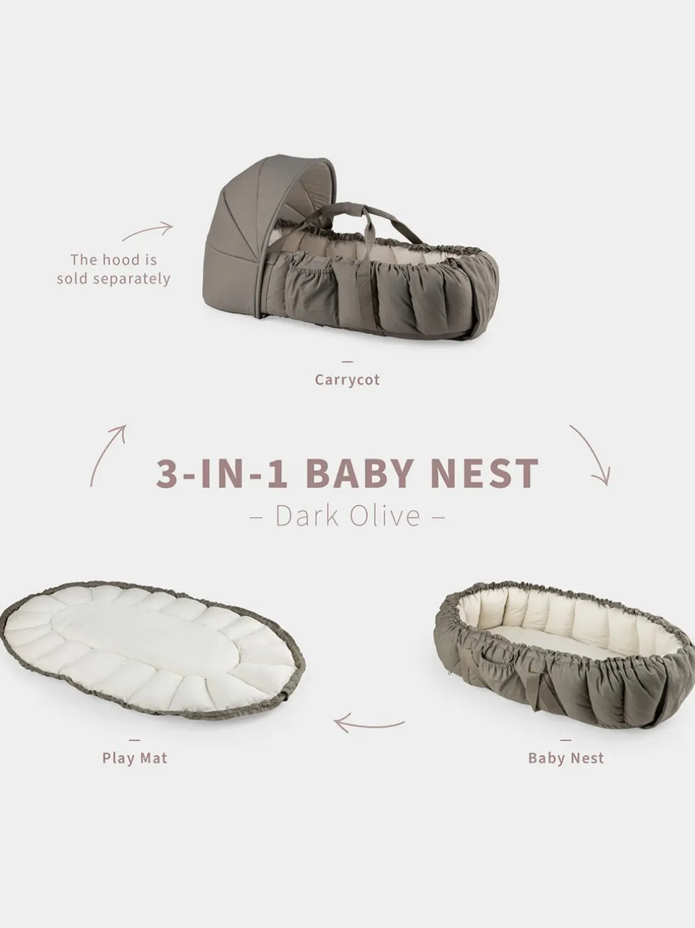 Gniazdko niemowlęce Sebra 3-in-1 Baby Nest