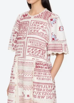 Kit embroidery midi dress