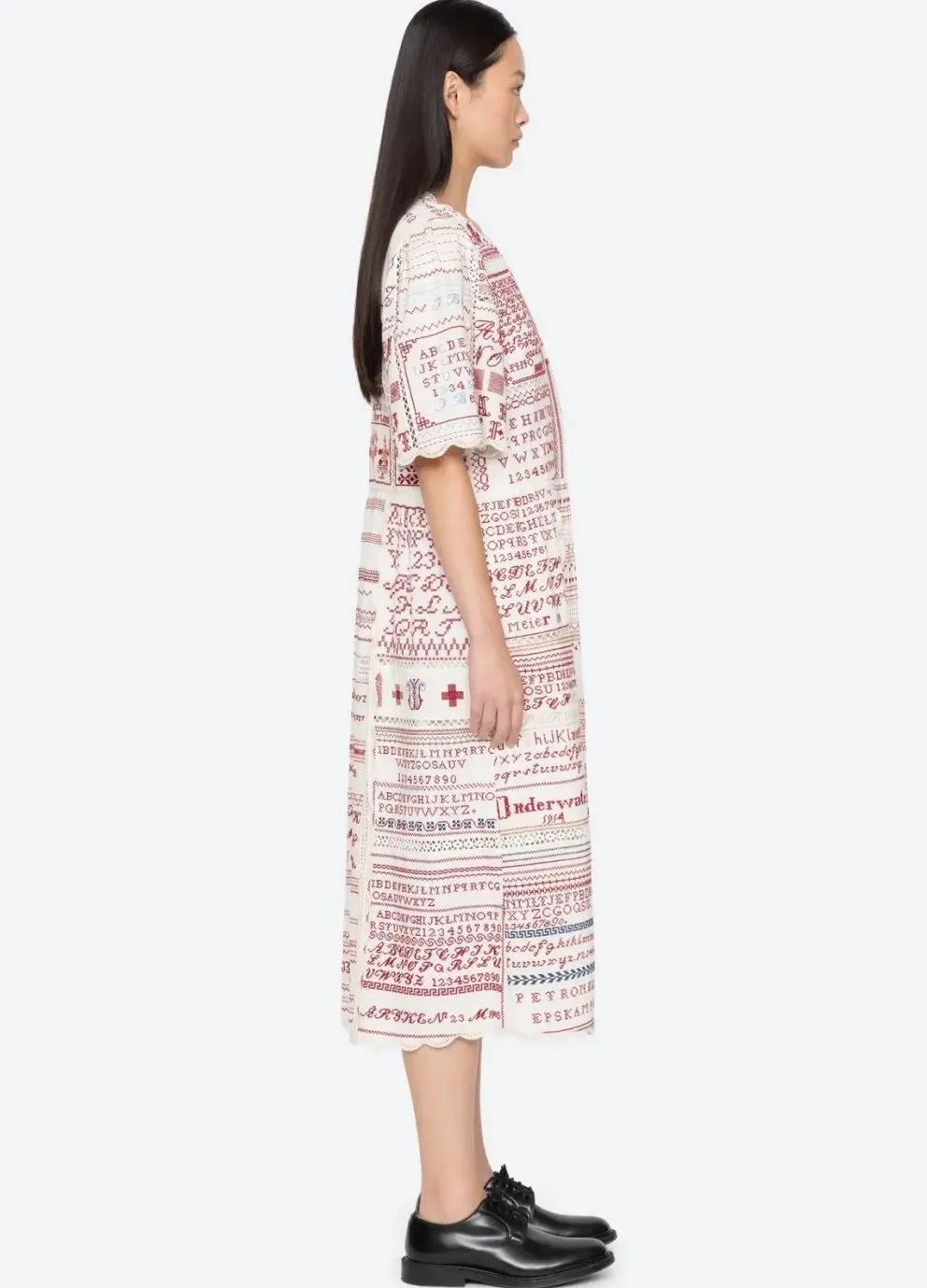 Kit embroidery midi dress