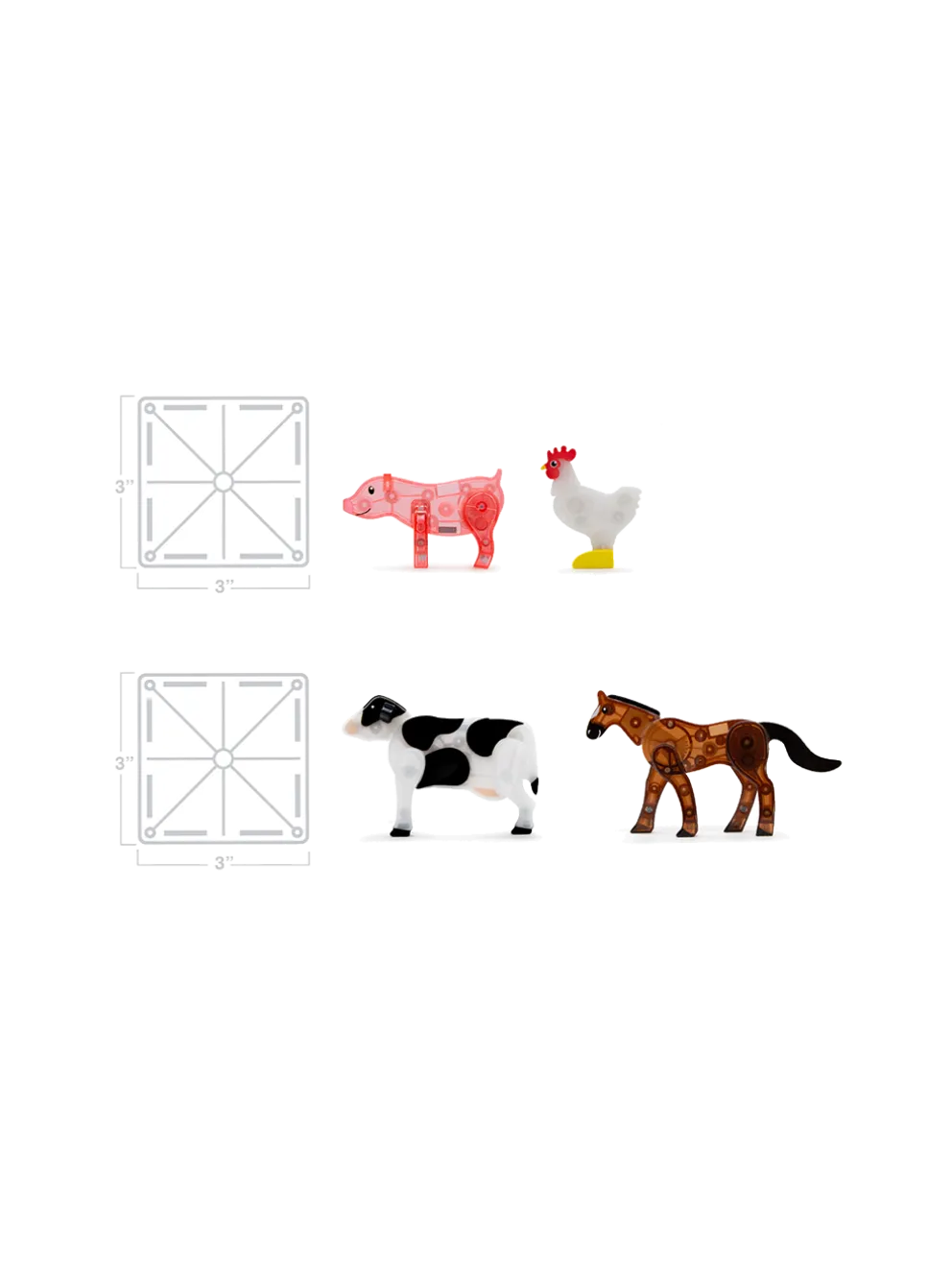 Klocki magnetyczne Farm Animals 25 el.