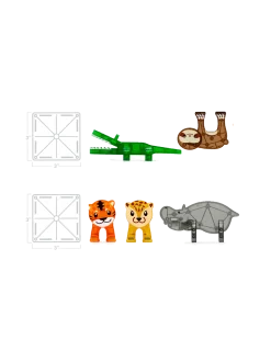 Klocki magnetyczne Jungle Animals 25 el.