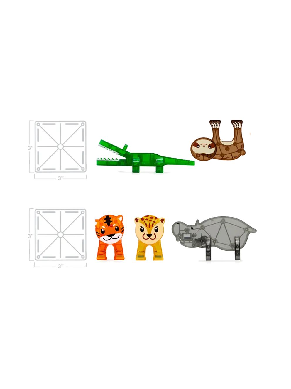 Klocki magnetyczne Jungle Animals 25 el.