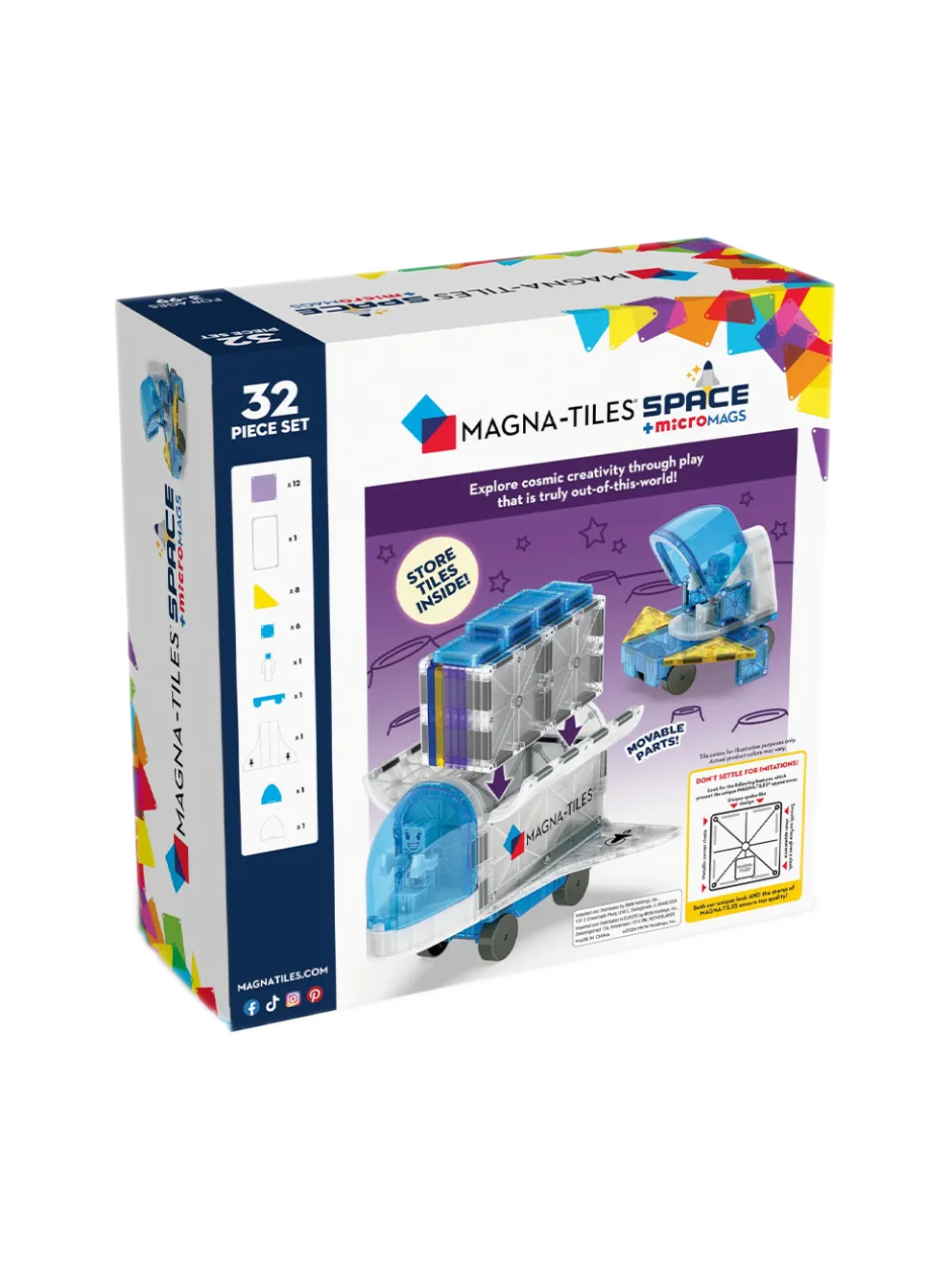 Klocki magnetyczne Magna Tiles Space 32 el.