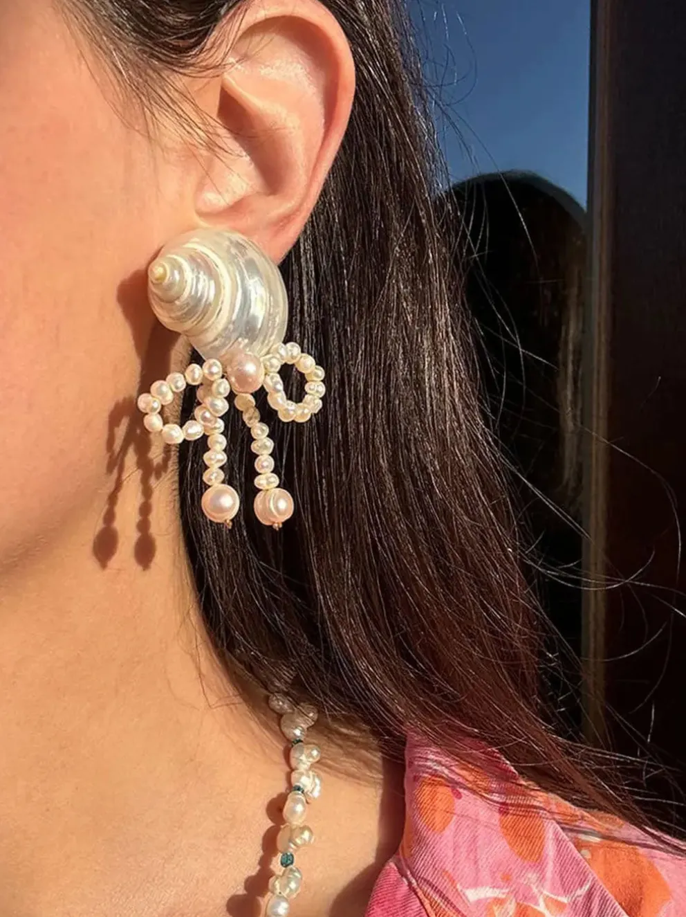 Kolczyki Shell & bow earrings