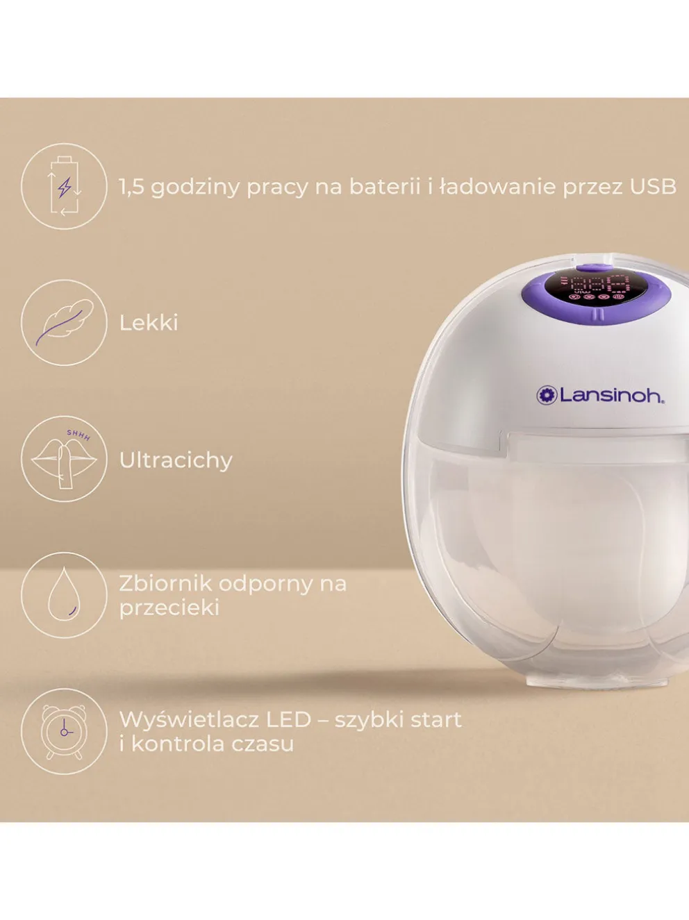 Laktator podwójny bezprzewodowy Hands-free