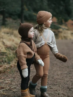 legginsy z wełną merino na szelkach w stylu vintage