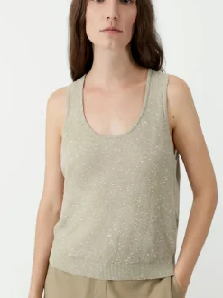 Linen & Cotton Flecked Tank Top