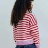 Marigold Jumper Tulip Red & Pink Lavander Stripes