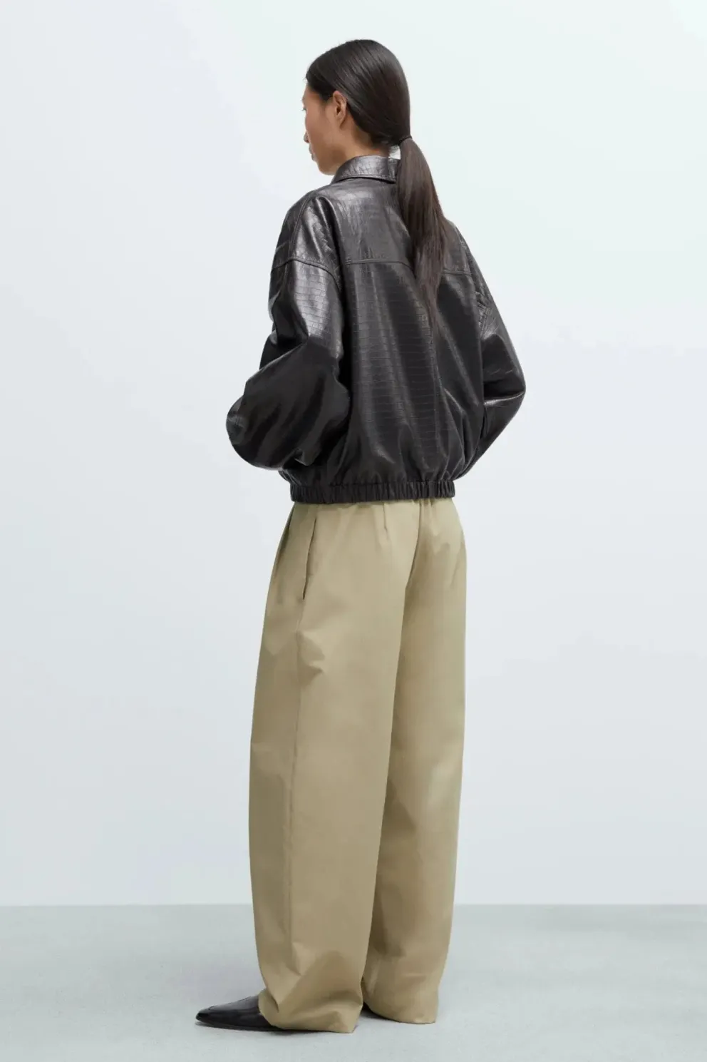 Nappa Bomber Jacket Crocodile