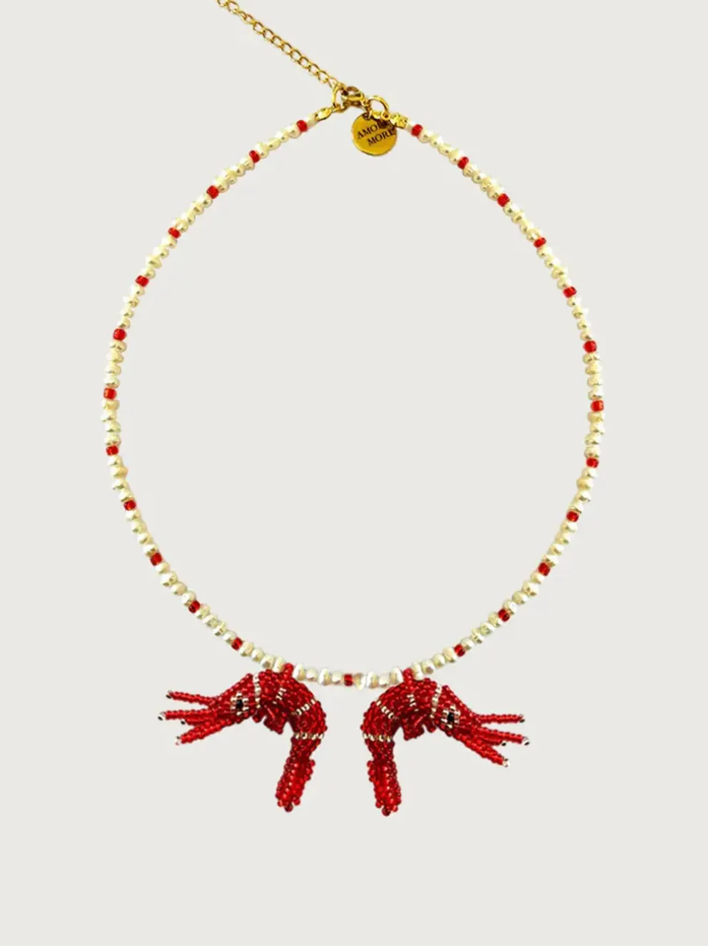 Naszyjnik Baby Prawn & pearls duo necklace