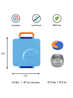 OmieBox lunchbox z termosem i przegródkami