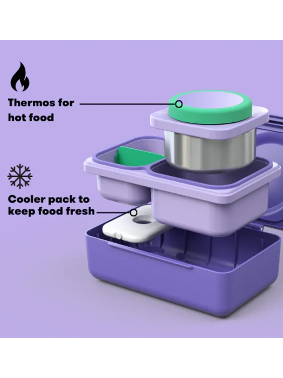OmieBox UP lunchbox z termosem i przegródkami
