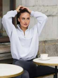Sisterly Tribe Oversized Half Zip Sweatshirt