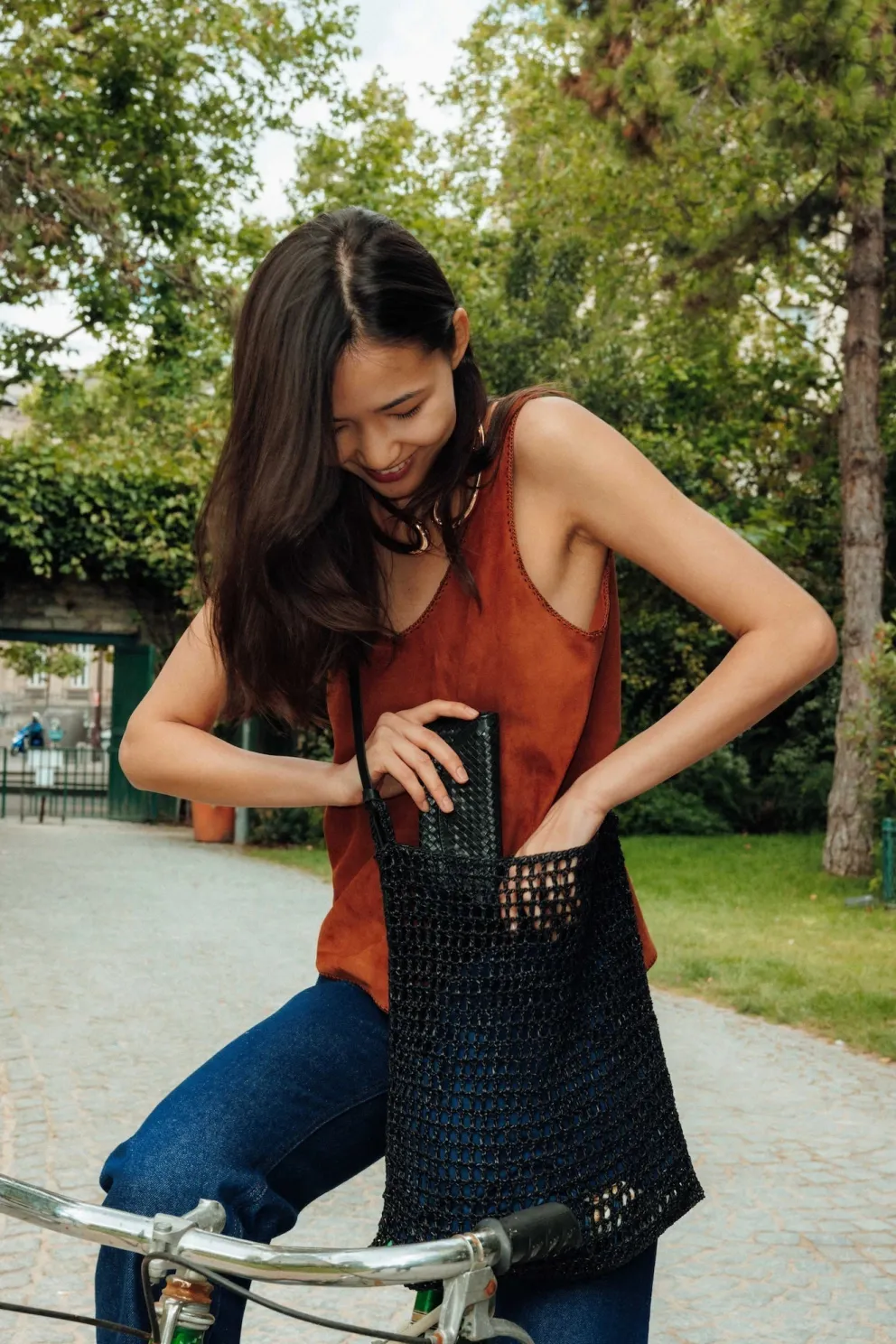Skórzana pleciona torba Knit Hobo