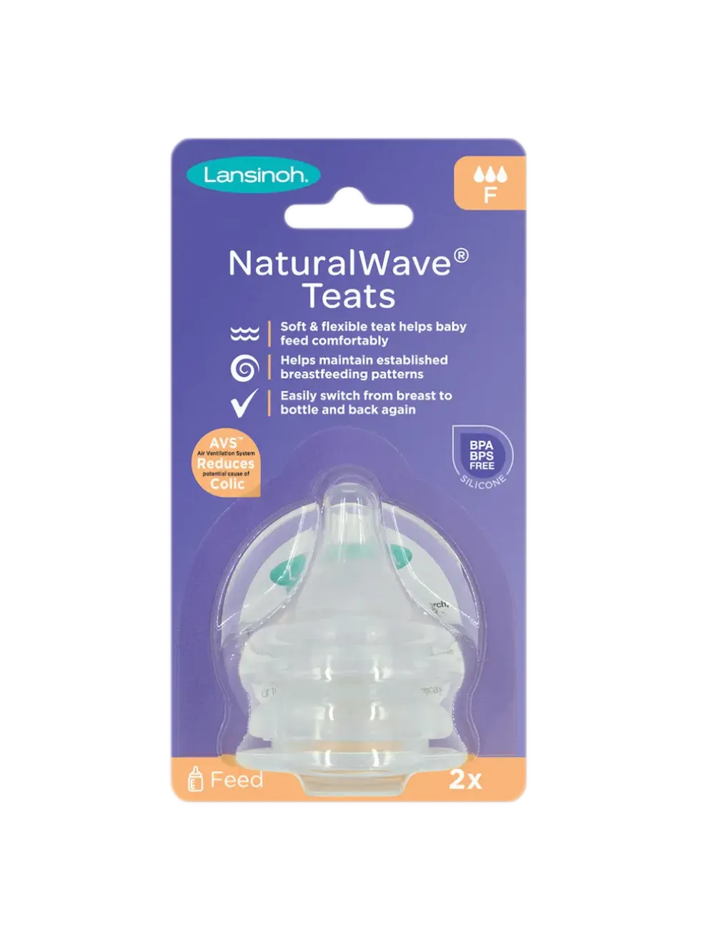 smoczki do szklanej butelki Lansinoh Natural Wave® 2 szt