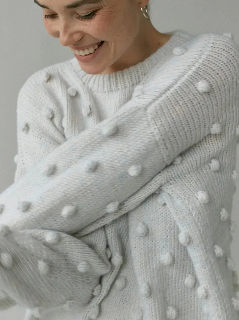 Sweter damski z wełny merino Popcorn