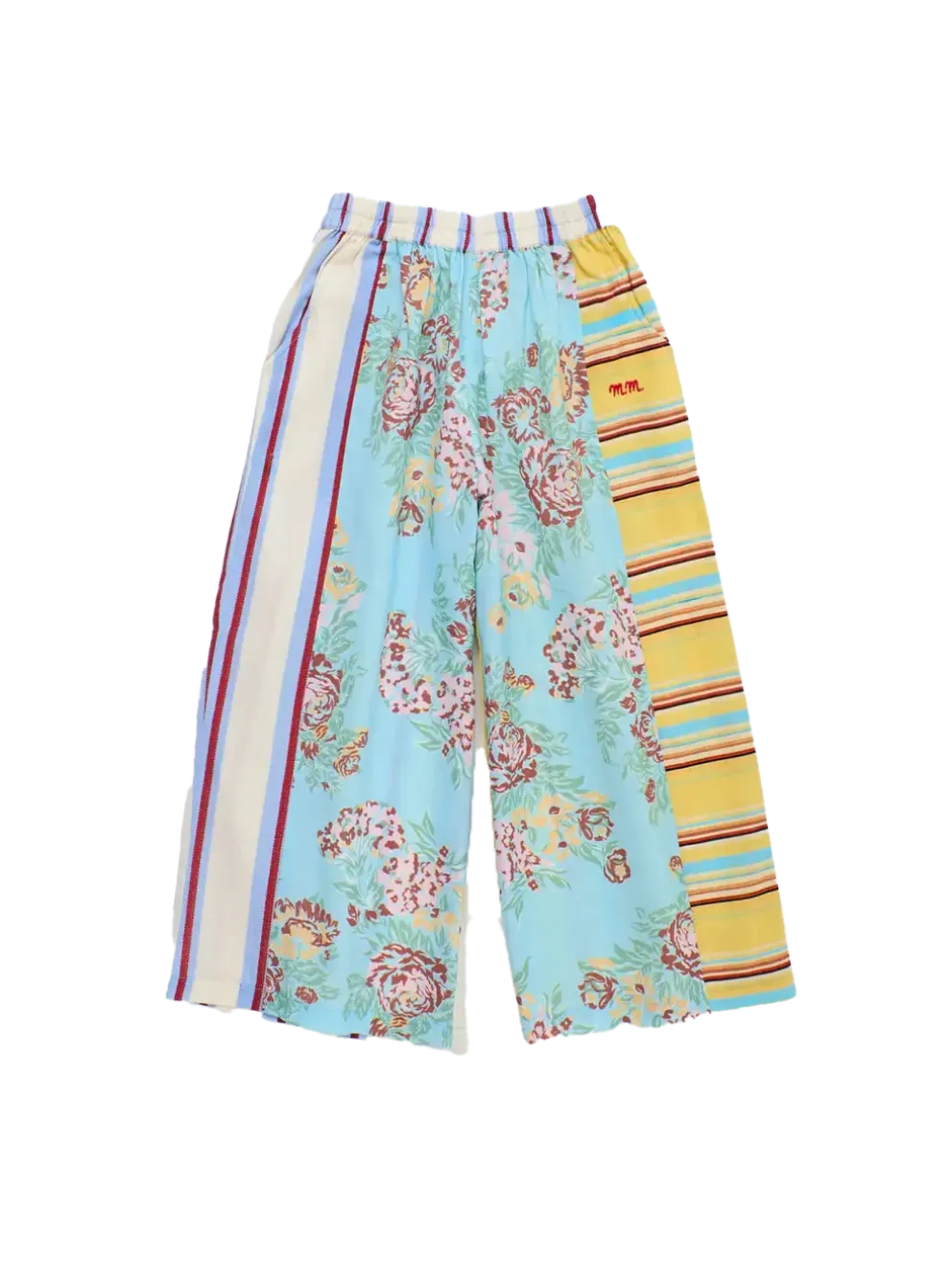 Vintage Flowers Patchwork Pants Mint