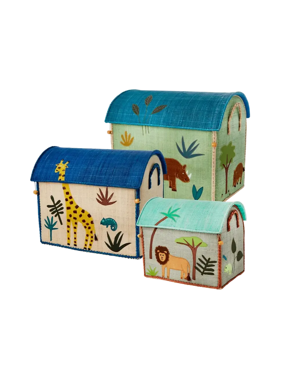 Zestaw 3 koszy Raffia Storage House
